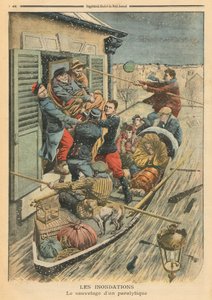 洪水、麻痺を救出する「ルプチジャーナル」のイラスト、補足イラストレーター、1910年2月6日